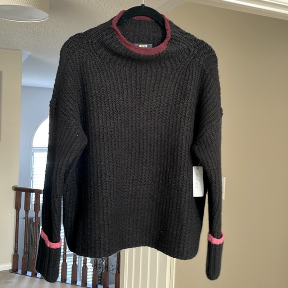 Anthropologie The Maeve Mock-Neck Color-Tipped Sweater M nwt - Picture 4 of 13